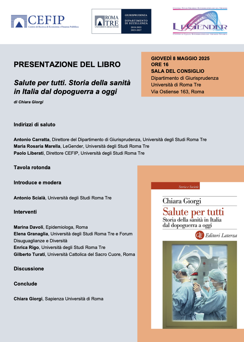 Presentazione del libro: "Salute per tutti. Storia della sanità in Italia dal dopoguerra a oggi"